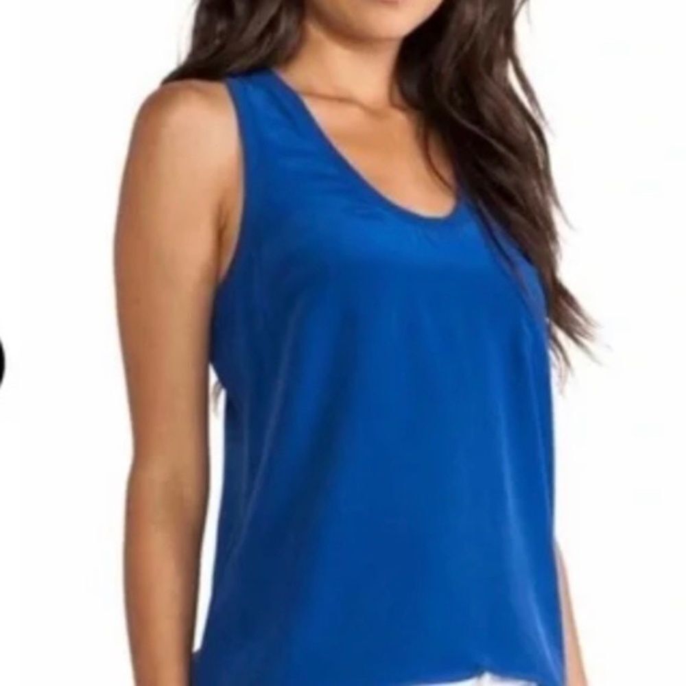 Joie Alicia Cobalt Blue Racerback Silk Tank‎ Top Sz L